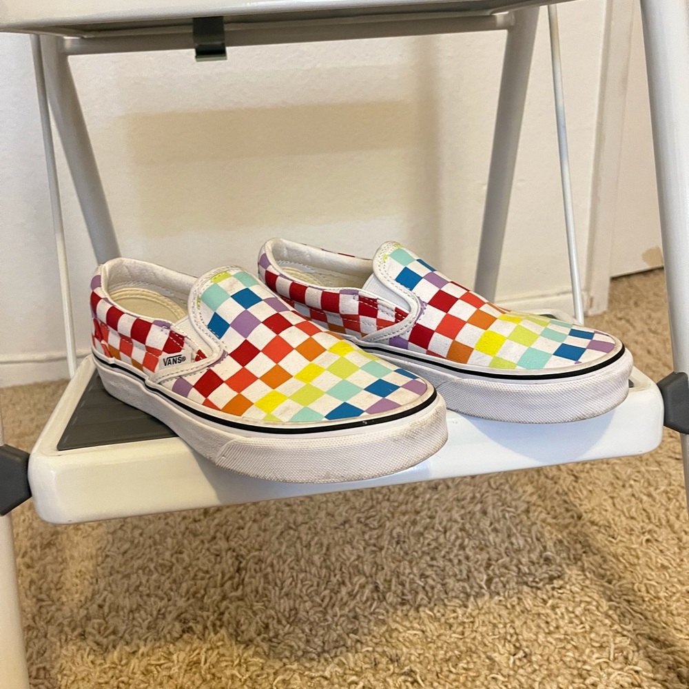 Rainbow Checkerboard Vans Size 4 Mens | 5.5 Women’s